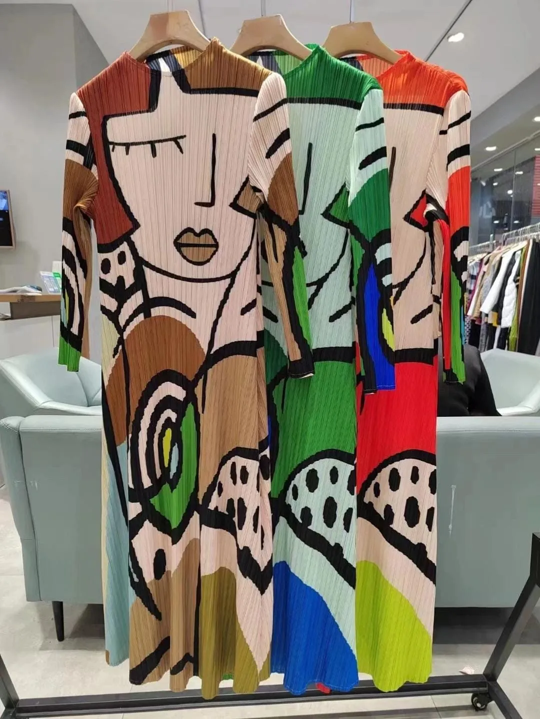 Imported dress abstract prints