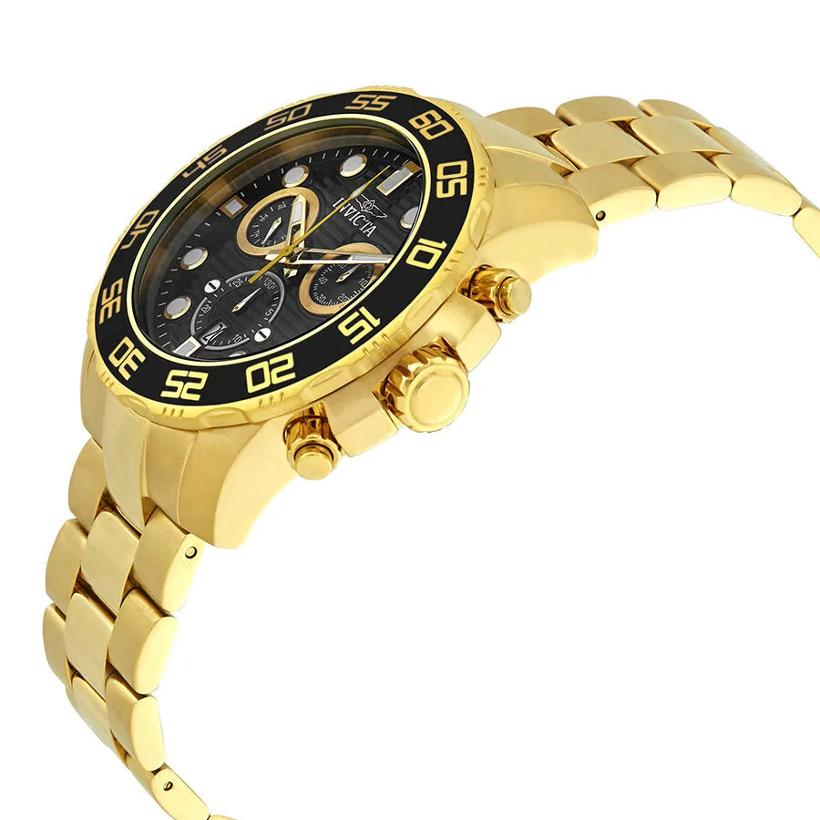 Invicta Pro Diver Black Dial Yellow Gold-plated Men's Watch 21555