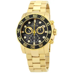 Invicta Pro Diver Black Dial Yellow Gold-plated Men's Watch 21555