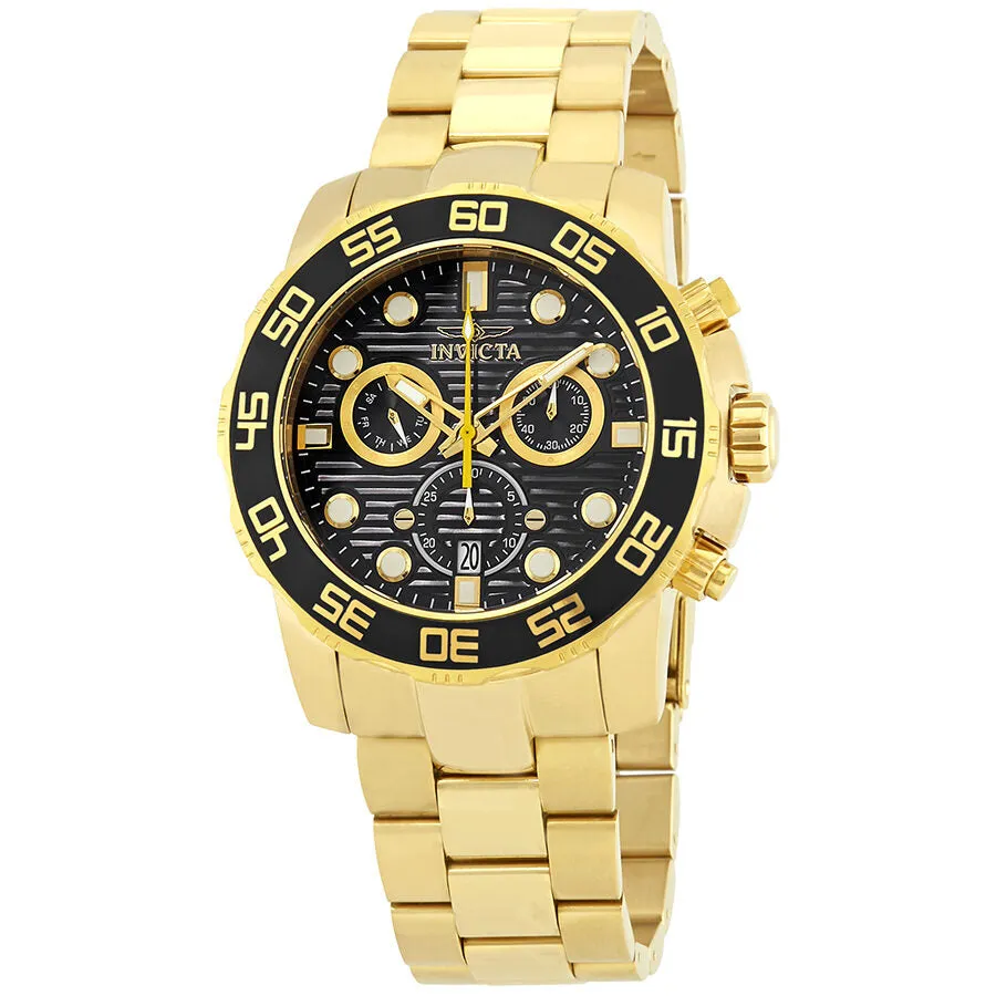 Invicta Pro Diver Black Dial Yellow Gold-plated Men's Watch 21555