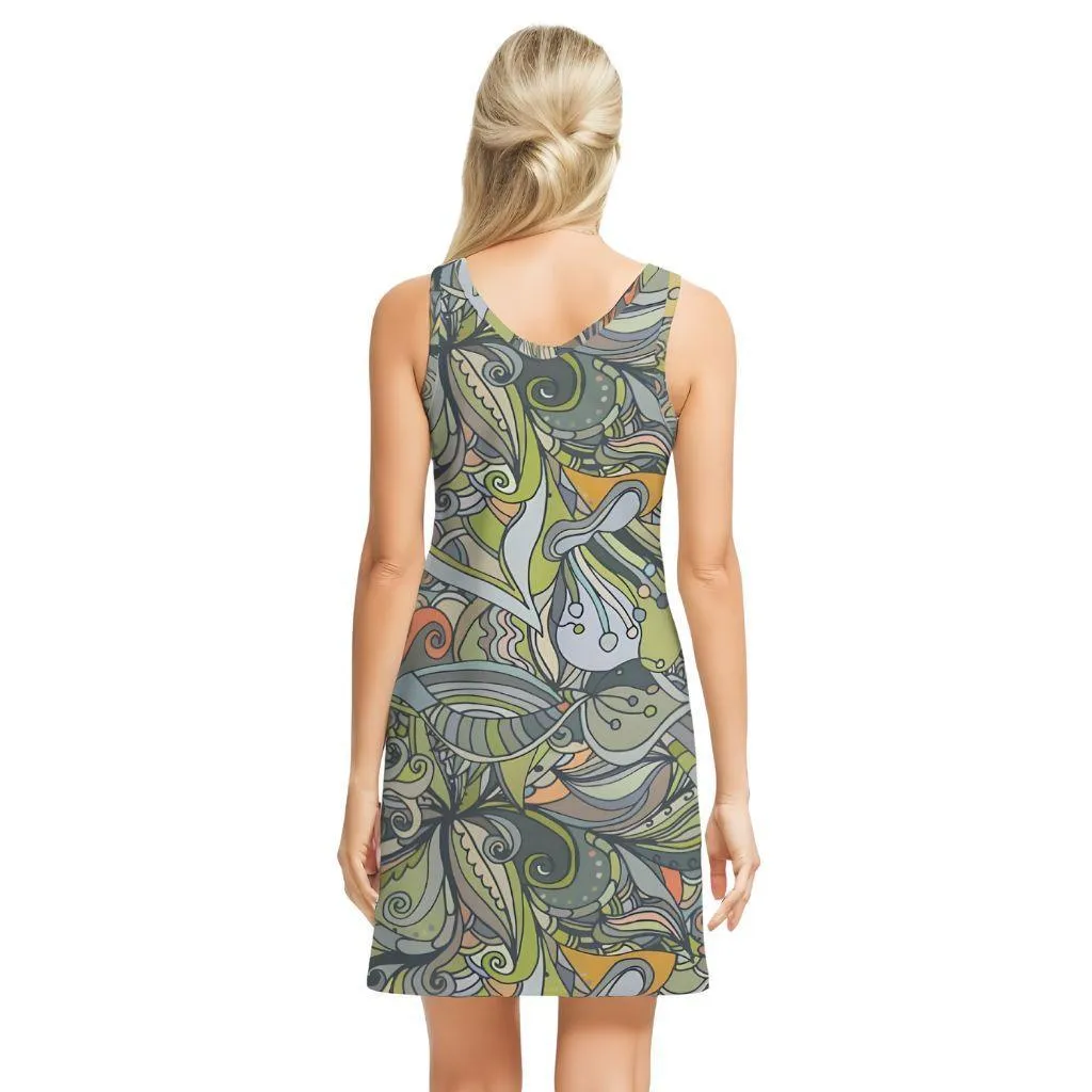 Jana Rib Knit V Neck Tank Dress