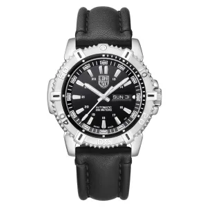 Luminox Men's Modern Mariner Automatic 6500 Series Black Leather Band Black Analog Dial Watch - XS.6501.NV