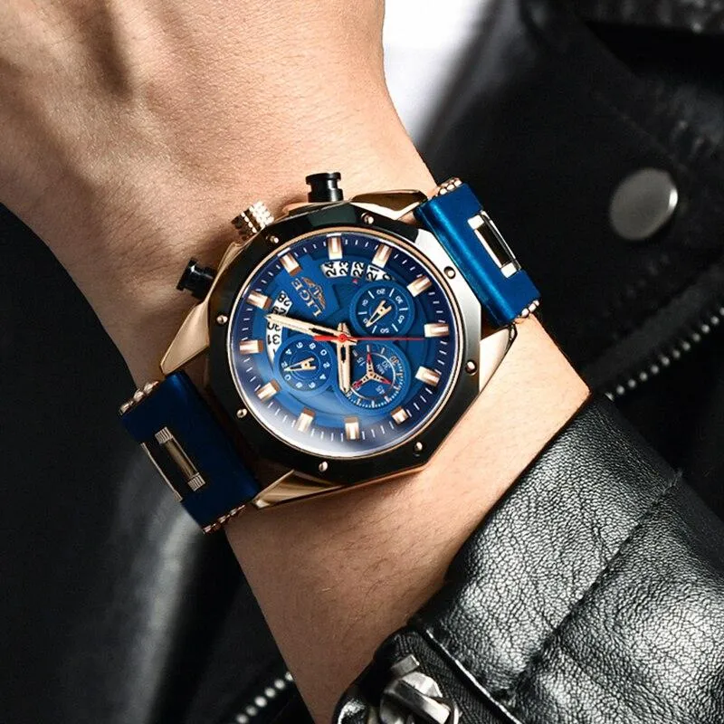 Men Top Brand Luxury Silicone Wristband Sport Quartz Watches