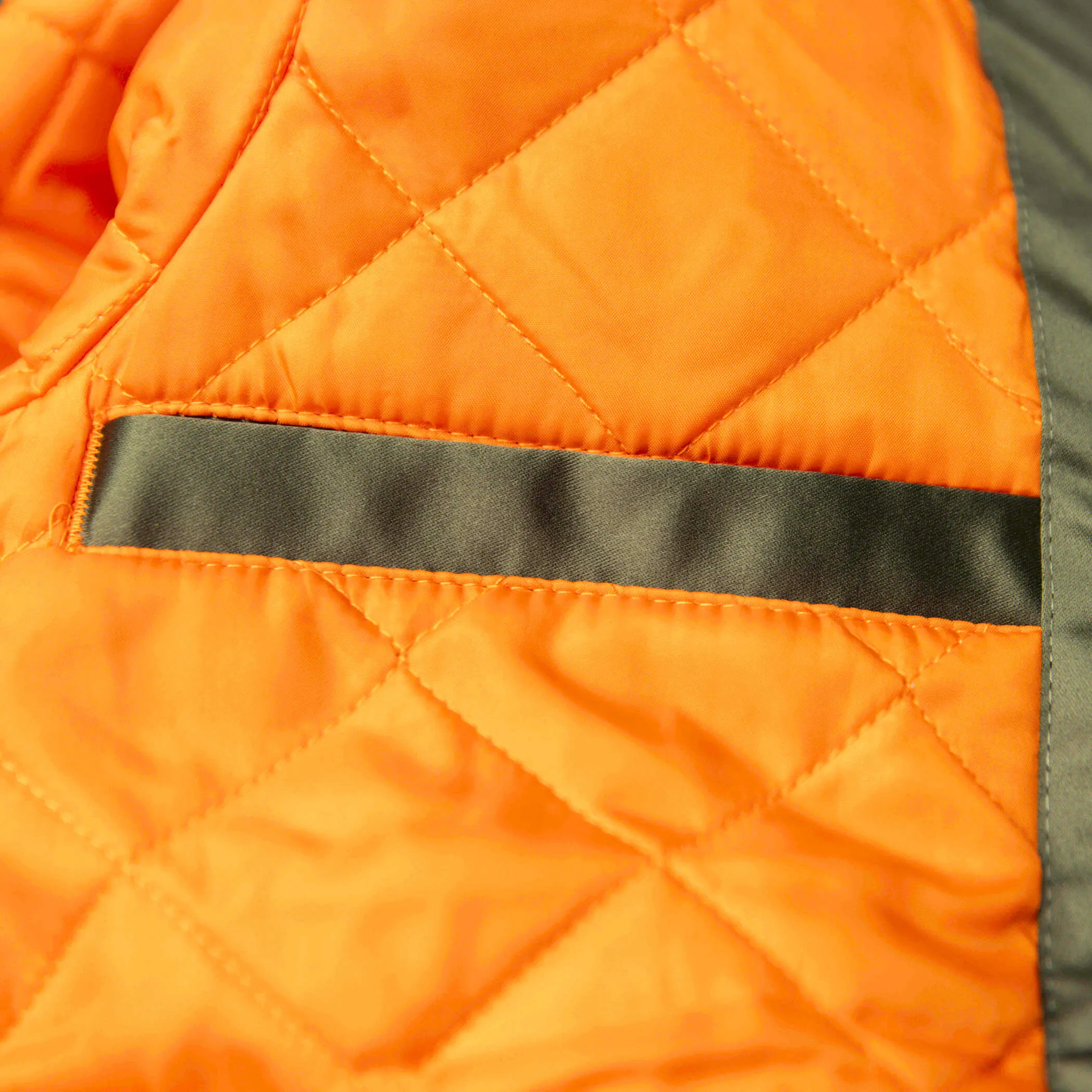 Mitchell & Ness Olive & Orange Satin Bomber Jacket