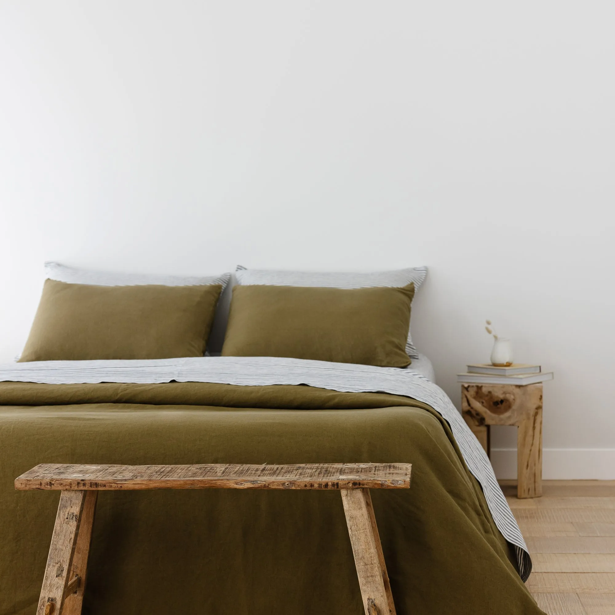 Olive Green Linen Duvet