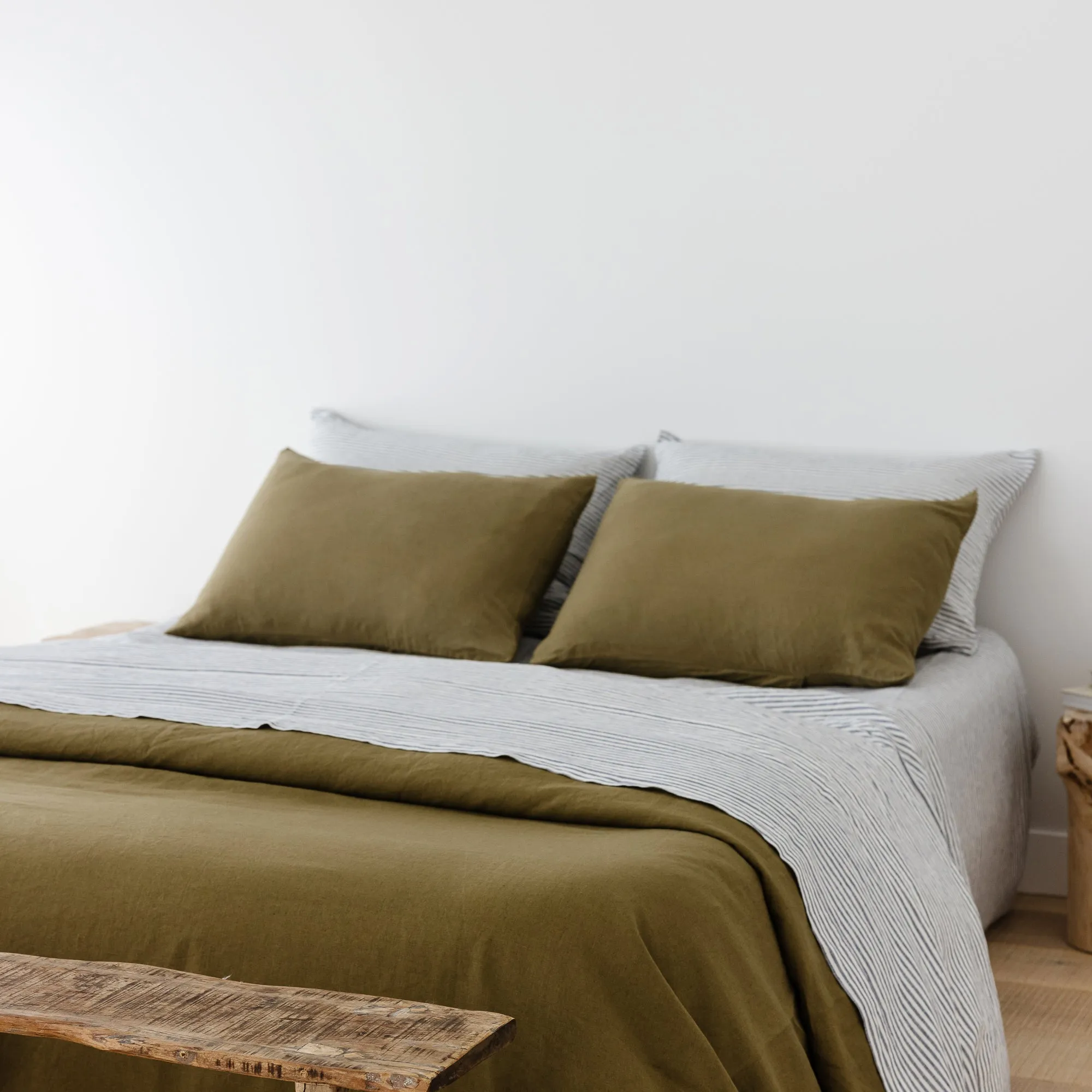 Olive Green Linen Duvet