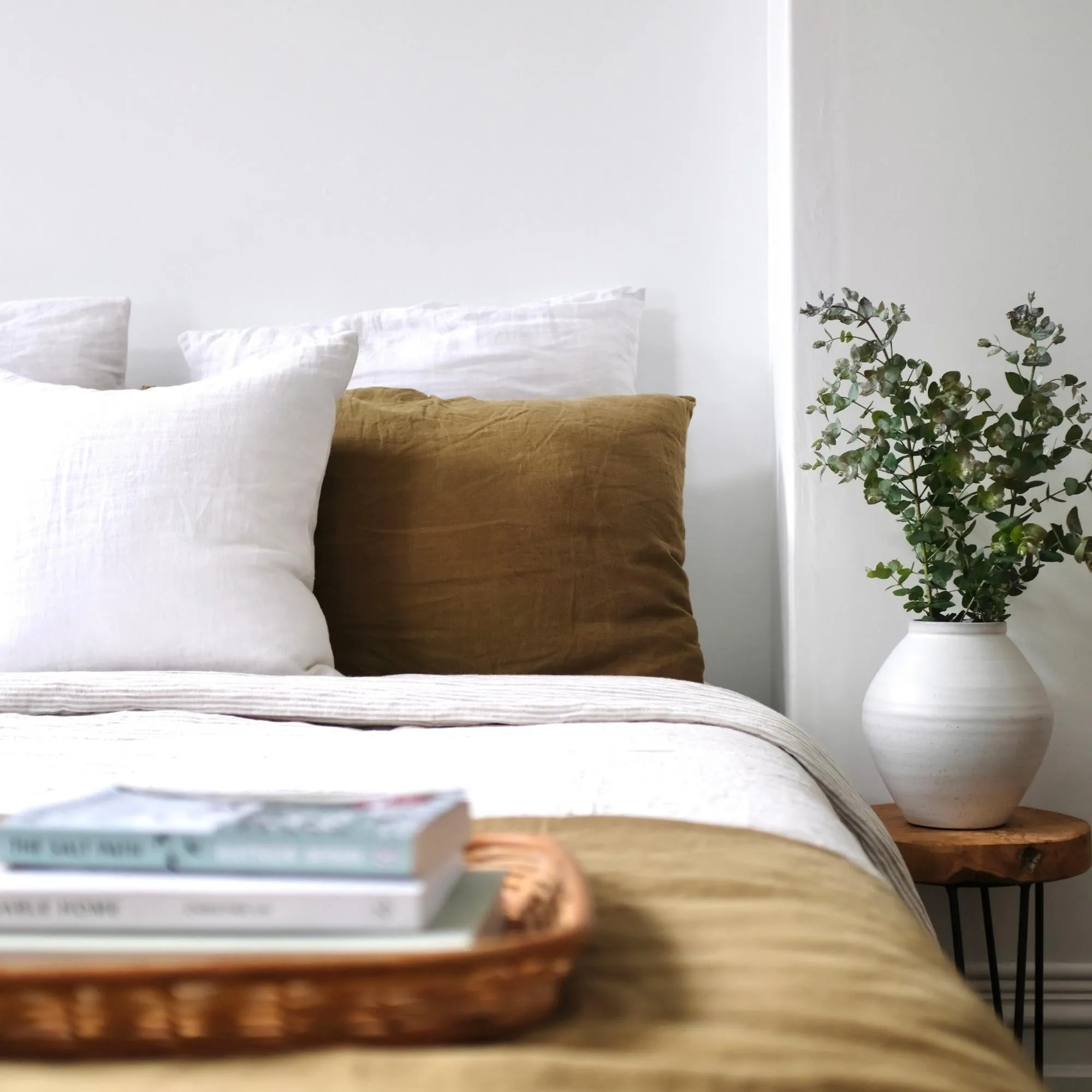 Olive Green Linen Duvet