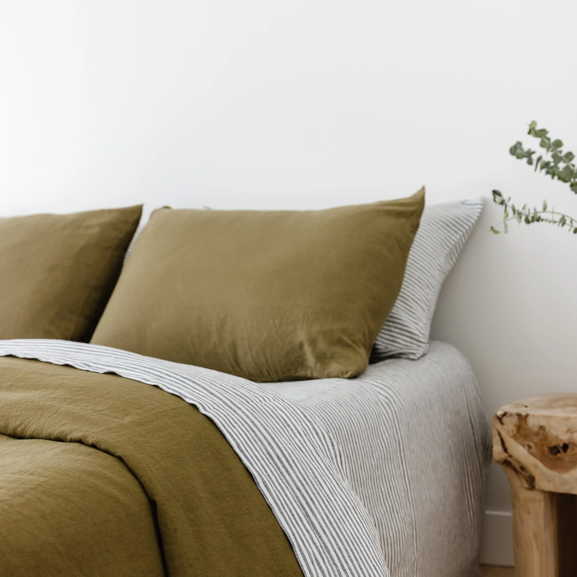 Olive Green Linen Duvet