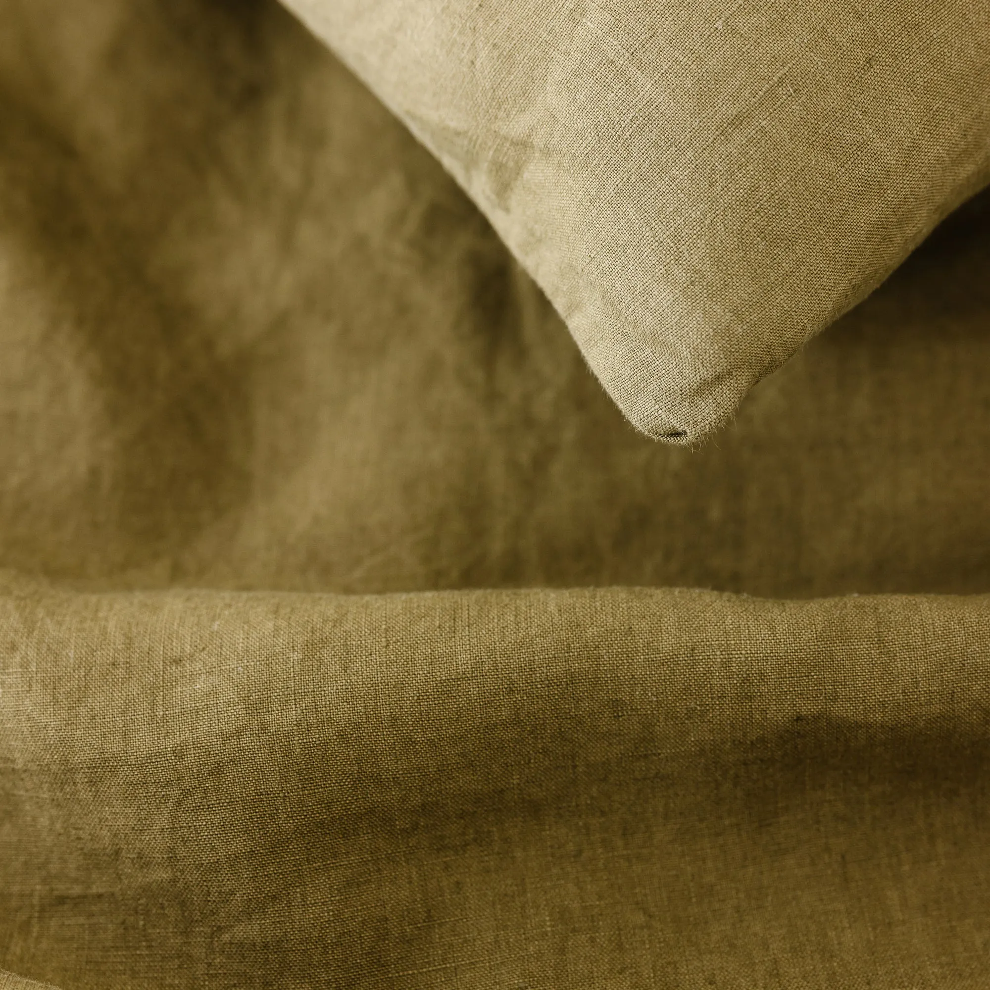 Olive Green Linen Duvet