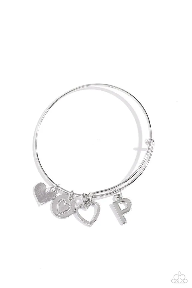 Paparazzi Bracelet ~ Making It INITIAL - Silver - P