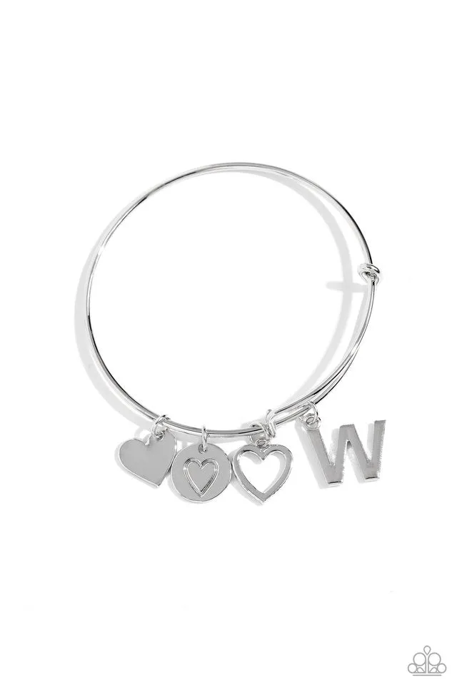 Paparazzi Bracelet ~ Making It INITIAL - Silver - W