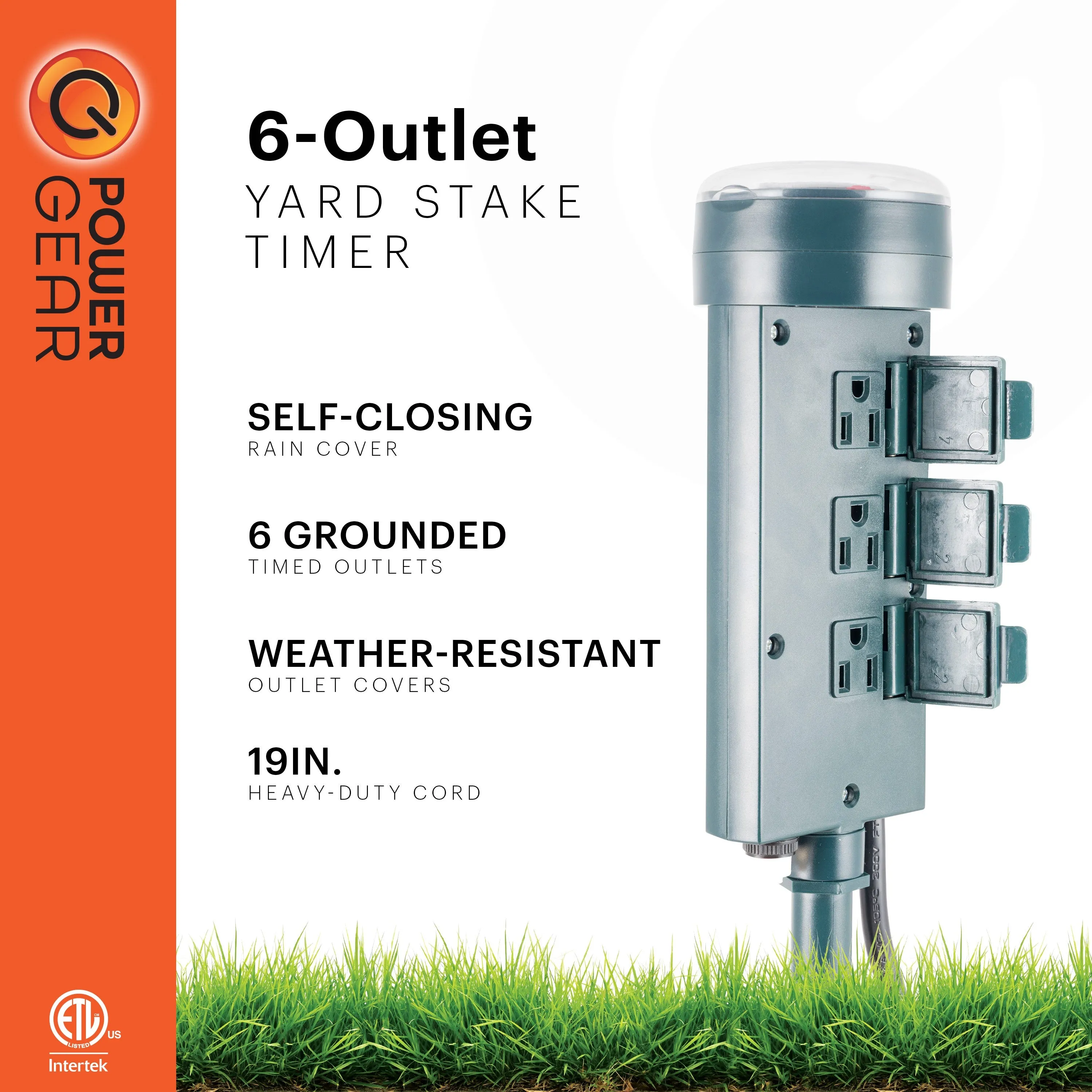 Power Gear 6-Outlet Yard Stake Timer, Green