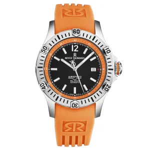 Revue Thommen Men's 'Air speed' Black Dial Orange Rubber Strap Automatic Watch 16070.4639