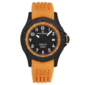 Revue Thommen Men's 'Air speed' Black Dial Orange Rubber Strap Automatic Watch 16070.4779