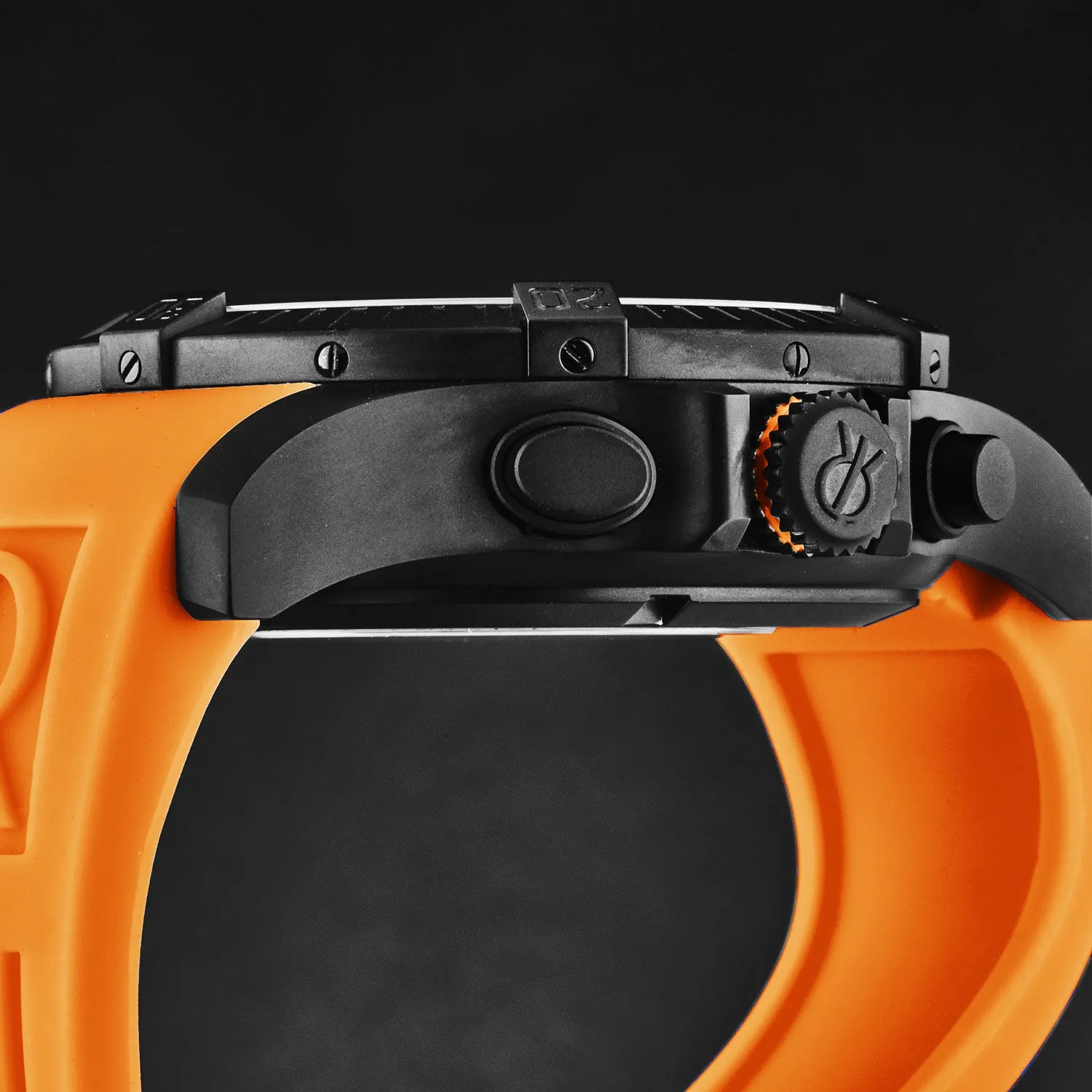Revue Thommen Men's 'Air speed' Black Dial Orange Rubber Strap Automatic Watch 16071.6679