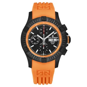 Revue Thommen Men's 'Air speed' Black Dial Orange Rubber Strap Automatic Watch 16071.6679