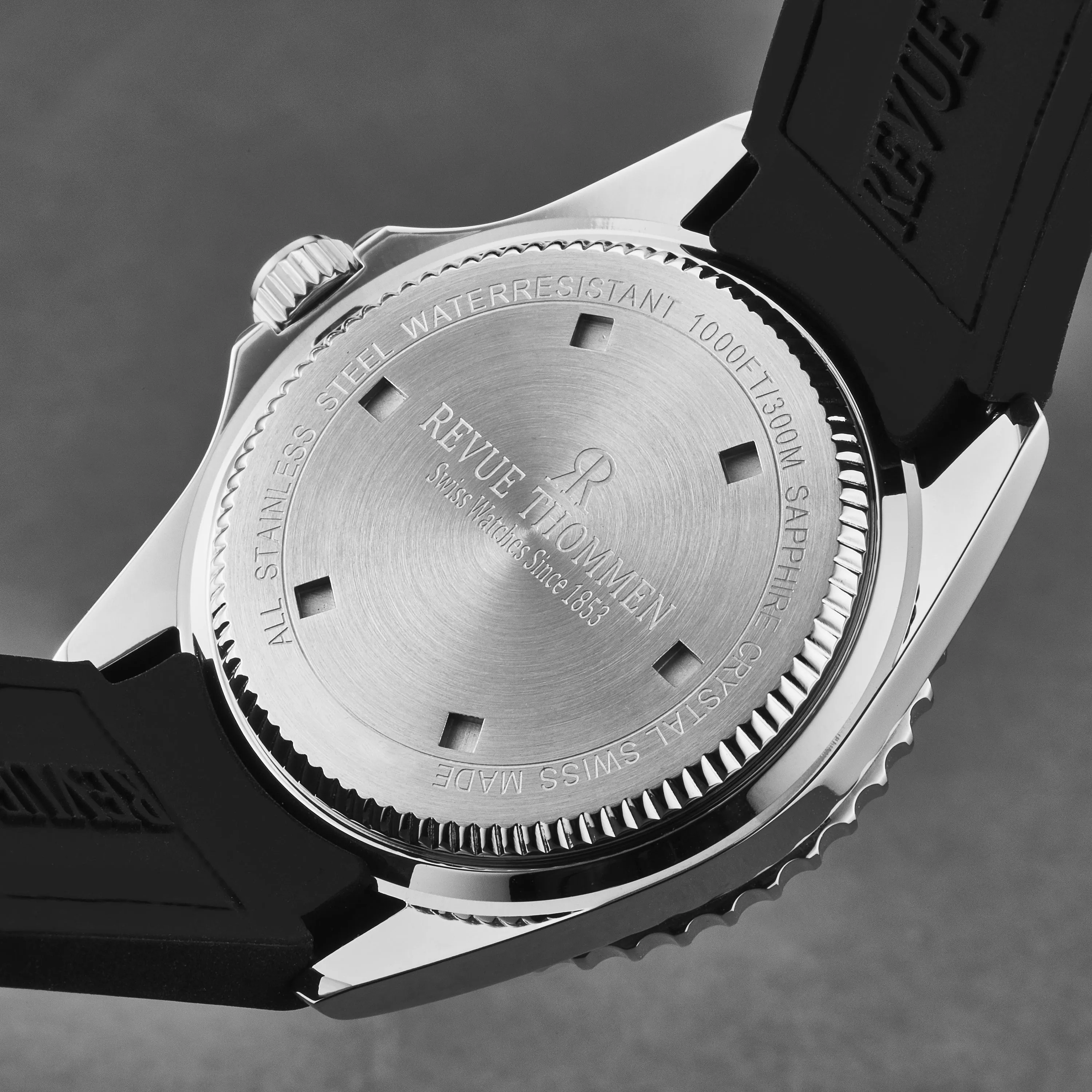 Revue Thommen Men's 'Diver' Green Dial Black Rubber Strap Swiss Automatic Watch 17571.2331