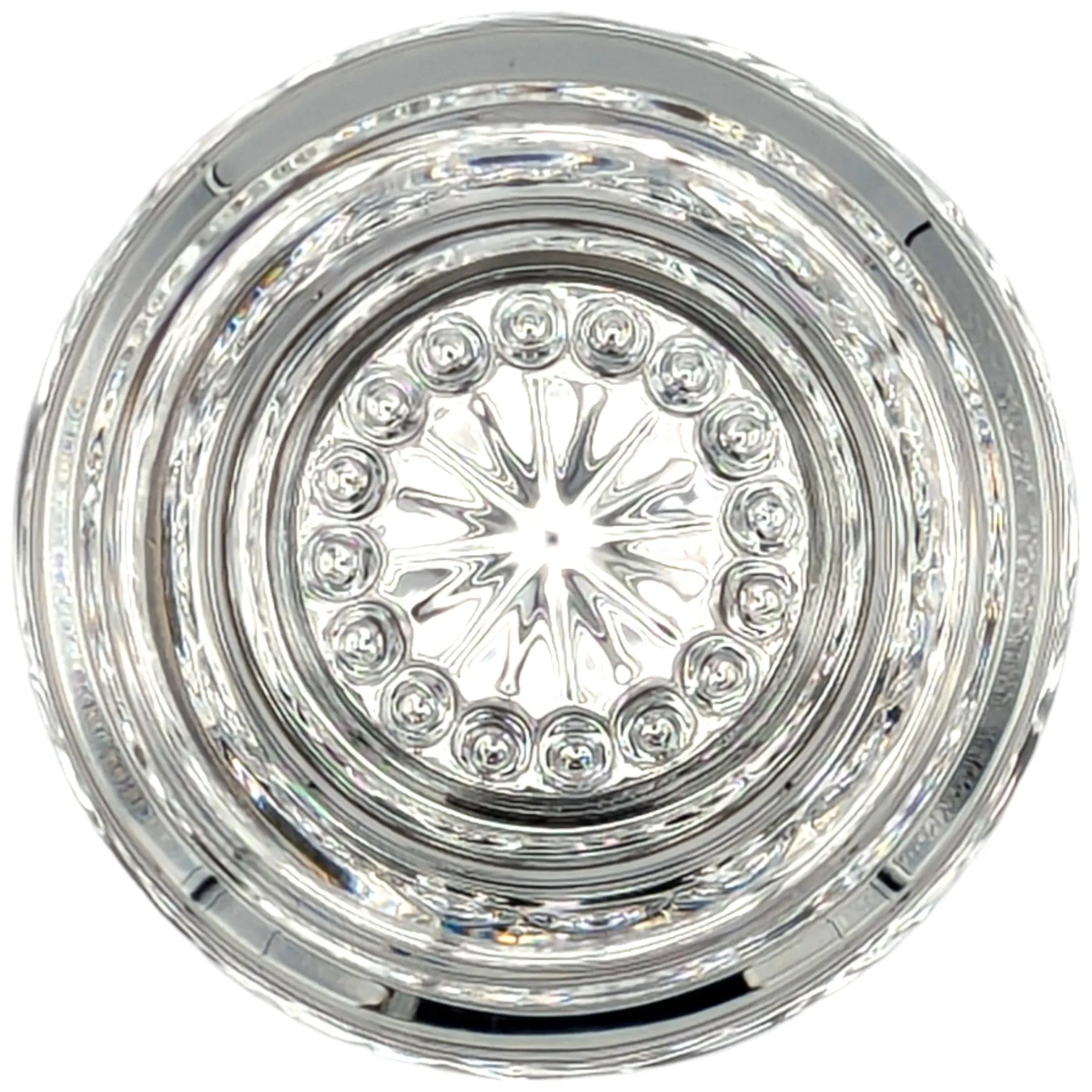 Round Crystal Spare Door Knob Set (Polished Brass)