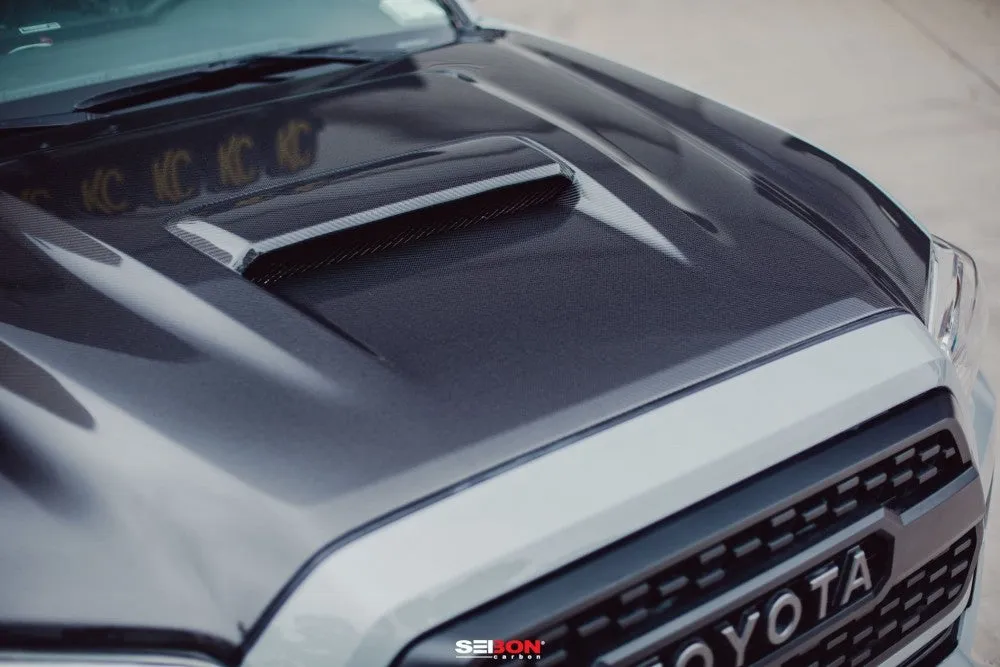 SEIBON Carbon Fiber Hood Toyota Tacoma (2016-2023) TR Style w/ Scoop