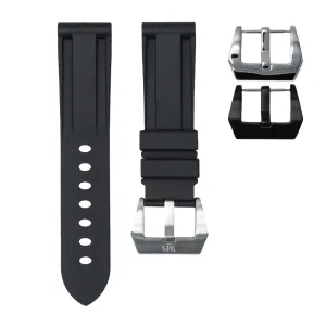 Tuxedo Black - Rubber Watch Strap For Baume & Mercier Capeland Automatic