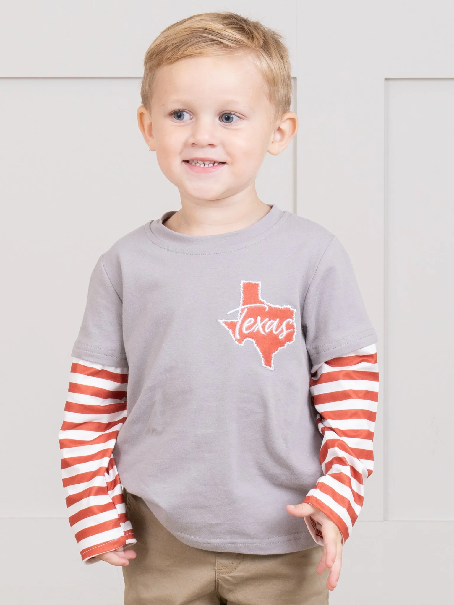 TX Burnt Orange Stripe Raglan Top