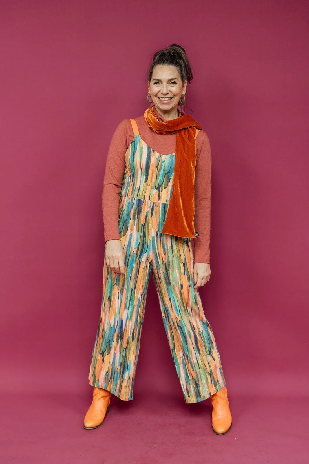 Velvet Scarf in Burnt Orange