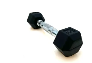 VEO Rubber Hex Dumbbell 1KG